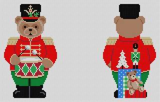 Teddy Drummer, 2 Sided - 18 mesh by Susan Roberts Needlepoint (thumbnail)