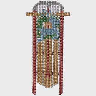 Sled with Reindeer by Anne Fisher Needlepoint (thumbnail)