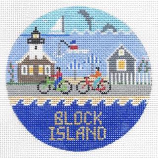 Block Island Round Canvas by Doolittle Stitchery (thumbnail)