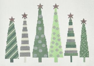 silver & green christmas trees by A Stitch in Time (thumbnail)