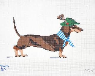 Dackel (dachshund) on 13 mesh by Blue Ridge Stitchery (thumbnail)