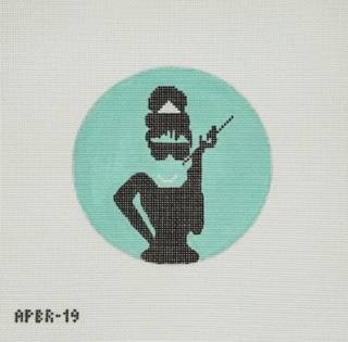 APBR19 Audrey in Pearls Round by melissa loves needlepoint (thumbnail)