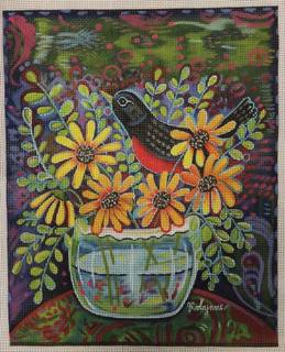 robin flower arrangement by Needle Deeva (thumbnail)