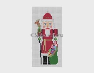 Nutcracker, Santa deer Staff by Susan Roberts Needlepoint (thumbnail)