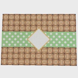 NTG TS188 - Wicker/Dot/Mono Clutch Lime by Two Sisters Needlepoint (thumbnail)