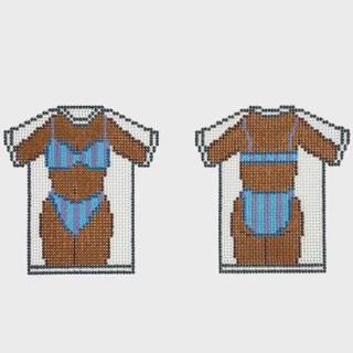 Bikini Shirt - Teal by POP! Needle Arts (thumbnail)