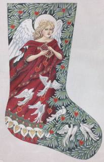 angel with doves by Susan Roberts Needlepoint (thumbnail)