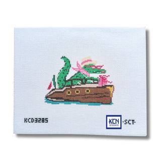 Dolce Vita Wooden Boat Club Crocodile Needlepoint Canvas by KCN Designers (thumbnail)