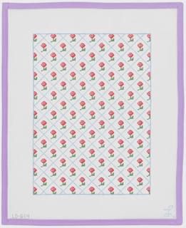 Poppies In Lattice Stubbs & Wootton Slippers (Pair of Canvases) by Lycette Designs (thumbnail)