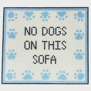 No Dogs Sofa - Blue by SLS Needlepoint (thumbnail)