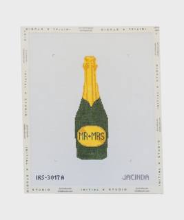Mr & Mrs Champagne Ornament Canvas by Initial K Studio (thumbnail)