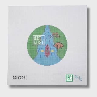 Outdoor Adventure Round Needlepoint Canvas by Needlepaint (thumbnail)