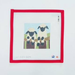 Two Sheep on the Fence by Saturnalia Stitching (thumbnail)