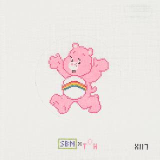 Pink Cheer Bear by Susan Battle Needlepoint (thumbnail)