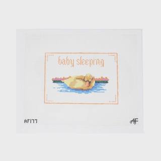 Baby Duck Sleeping by Anne Fisher Needlepoint (thumbnail)