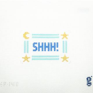 SHHH! Mini Sign - Blue by Goodpoint Needlepoint (thumbnail)