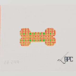 Red + Green Plaid Dog Bone by Blueberry Point Canvas (thumbnail)