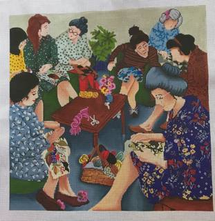 Ladies with Yarn by Patti Mann (thumbnail)