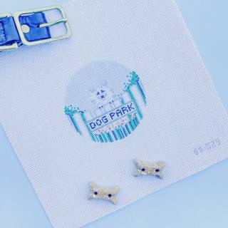 Stitch Style SS029 Dog Park Pomeranian by Stitch Style Needlepoint (thumbnail)