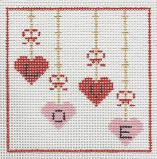 Valentine's Hanging LOVE Hearts by Silver Stitch Needlepoint (thumbnail)