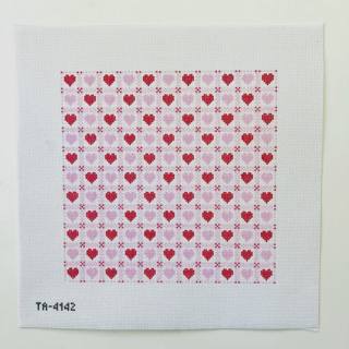 Heart Check Pillow Canvas by KCN Designers (thumbnail)