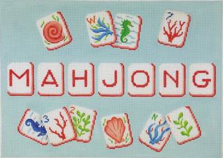 Mahjong Tile Bag · Ocean Theme by Kate Dickerson Needlepoint Collections (thumbnail)