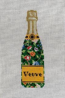 Veuve Bottle - Green Floral Champagne Canvas by C'ate La Vie (thumbnail)
