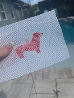 Gooch Dog Canvas - Pink by Arden Gray Co. (thumbnail)