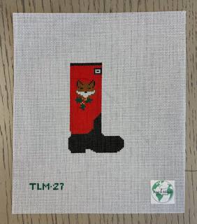 Tally Ho Wellie - Fox & Holly by Tout Le Monde Needlepoint (thumbnail)