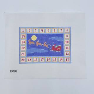 Santa and Reindeer Advent Calendar Canvas by Stitch Style Needlepoint (thumbnail)