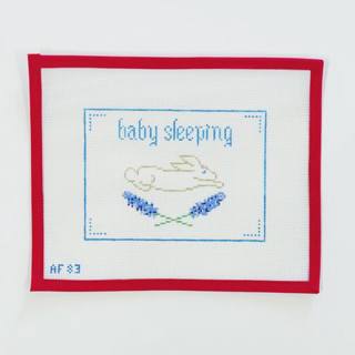 Baby Sleeping, Bunny- blues by Anne Fisher Needlepoint (thumbnail)
