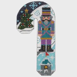 Teal and Purple Nutcracker Candy Cane by Danji Designs (thumbnail)