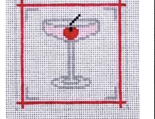 Pink Lady w/Cherry 4″ Coaster by J. Childs Designs (thumbnail)