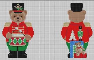 Susan Roberts 1258 Teddy Drummer 2 sided 18 mesh by Liz Goodrick-Dillon (Tapestry Tent, via Susan Roberts) (thumbnail)