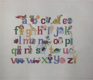 alphabet with characters by Susan Roberts Needlepoint (thumbnail)