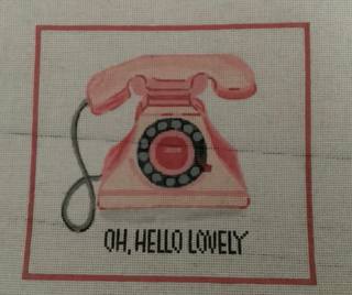 Retro Pink Telephone LB-PL-10 by Kate Dickerson Needlepoint Collections (thumbnail)