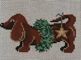 Dachshund with Wreath by Patti Mann (thumbnail)