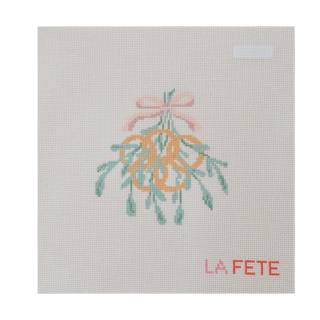 12 Days Of Christmas - Five Gold Rings Hand Painted Needlepoint Canvas by La Fete Needlepoint (thumbnail)