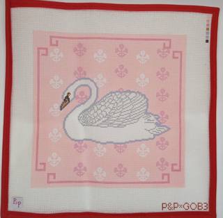 Graceful Swan on Pale Pink by Penny and Penny (thumbnail)