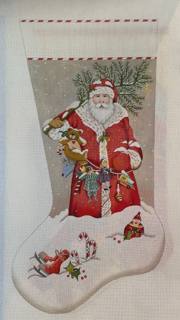 Snowy Santa with Toys Stocking by Melissa Shirley Designs (thumbnail)