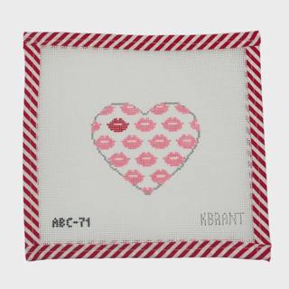 Lips & Kisses Heart Canvas by Atlantic Blue Canvas (thumbnail)