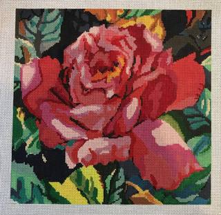 Red Rose with Foliage by Patti Mann (thumbnail)