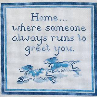 The Plum Stitchery Double Cavalier Needlepoint Canvas by The Plum Stitchery (thumbnail)