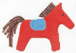 Pegasus Orange/Brown Mini Bag Charm by Kate Dickerson Needlepoint Collections (thumbnail)