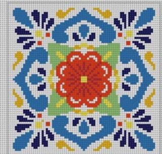 Talaveras Tile - Colors by Liz Goodrick-Dillon (Tapestry Tent, via Susan Roberts) (thumbnail)