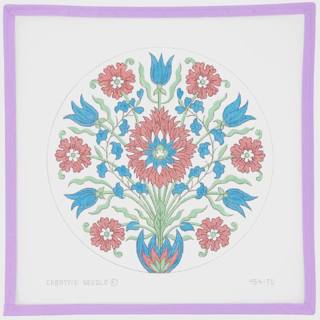 Red & Blue Floral Round by Once in a Blue Moon (via Fleur de Paris) (thumbnail)