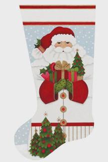 2276 Xmas Tree Santa Stocking by Melissa Shirley Designs (thumbnail)