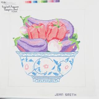 Eggplant + Peppers + Onions in a Bowl by Jean Smith Designs (thumbnail)