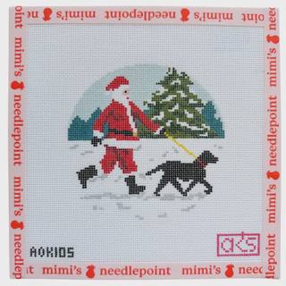 Sporty Santa - Dog Walker - Black Lab by Ann Kaye Studio (thumbnail)