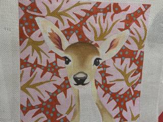 Deer on Palms - Pink by Colors of Praise Art Studio (thumbnail)
